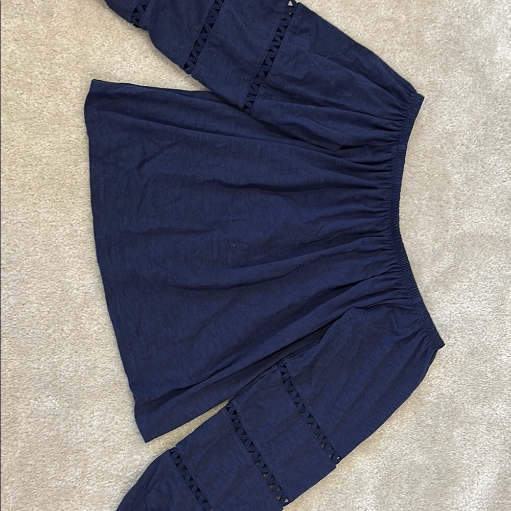 Lilly Pulitzer Navy Off-Shoulder Blouse